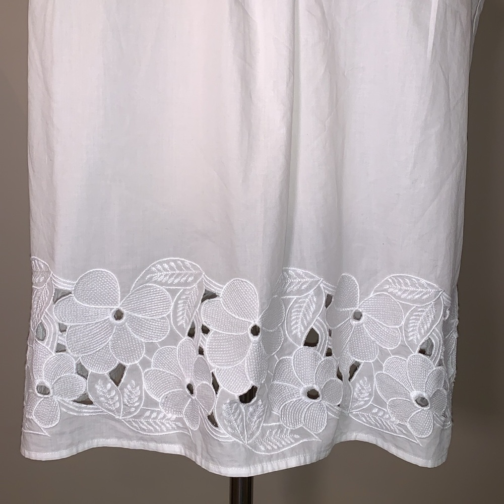 NWT Talbots Woman Sleeveless Blouse, White with Pink Tie Back Closure, Size 2X - Picture 7 of 16